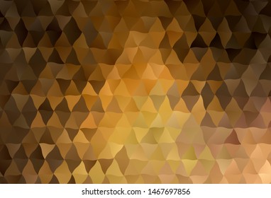 Dark Orange vector triangle mosaic texture. Shining polygonal illustration, which consist of triangles. A completely new design for your leaflet.