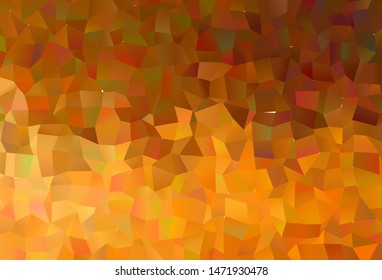 Dark Orange vector triangle mosaic background. Geometric illustration in Origami style with gradient.  Best triangular design for your business.