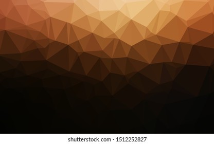 Dark Orange vector triangle mosaic cover. Shining illustration, which consist of triangles. Completely new design for your business.