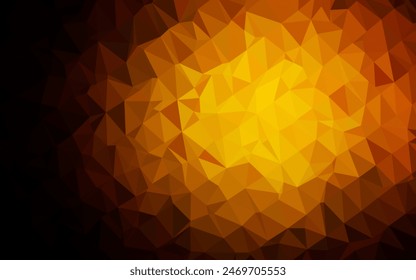 Dark Orange vector triangle mosaic template. Creative illustration in halftone style with gradient. Brand new design for your business.
