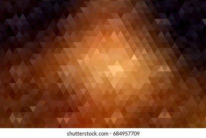 Dark Orange vector triangle mosaic template. Glitter abstract illustration with an elegant design. Brand-new design for your business.