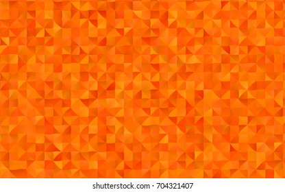 Dark Orange vector triangle mosaic pattern. Triangular geometric sample with gradient.  Brand-new design for your business.