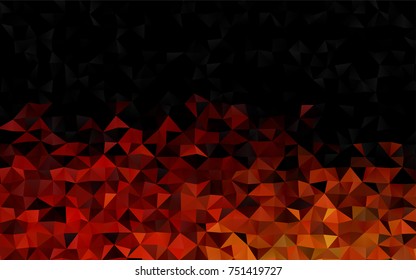 Dark Orange vector triangle mosaic template. Shining illustration, which consist of triangles. Brand-new style for your business design.