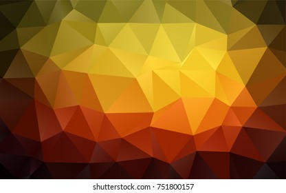 Dark Orange vector triangle mosaic template. Creative illustration in halftone style with gradient. A completely new design for your business.