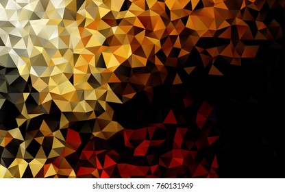 Dark Orange vector triangle mosaic pattern. A vague abstract illustration with gradient. The polygonal design can be used for your web site.