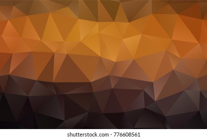 Dark Orange vector triangle mosaic pattern. Colorful abstract illustration with gradient. The best triangular design for your business.