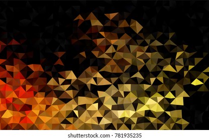 Dark Orange vector triangle mosaic background. A sample with polygonal shapes. Brand-new style for your business design.