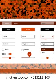 Dark Orange vector ui kit with dots. Decorative ui kit design in abstract style with colorful dots. This template you can use for websites.