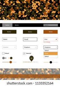 Dark Orange vector ui kit with dots. Decorative ui kit design in abstract style with colorful dots. This template you can use for websites.