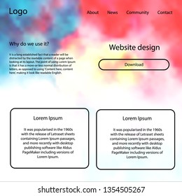 Dark Orange vector ui kit with clouds, stars. Web ui kit with abstract gradient clouds in its header. This sample is for your landing page.