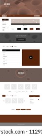 Dark Orange vector ui ux kit with lines, ovals. Colorful illustration in abstract memphis style with gradient. This sample is for your landing page.