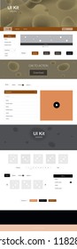 Dark Orange vector ui ux kit with lines, ovals. Colorful illustration in abstract memphis style with gradient. Simple colorful design for websites.