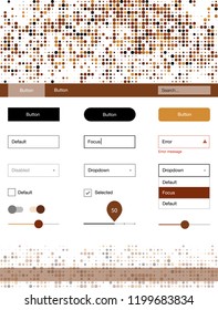Dark Orange vector ui ux kit with circles. Decorative ui kit design in abstract style with colorful dots. Beautiful layout for websites, landing pages.