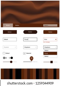 Dark Orange vector ui ux kit with lines, ovals. Elegant bright illustration with gradient  in memphis style. Modern template for your landing page.