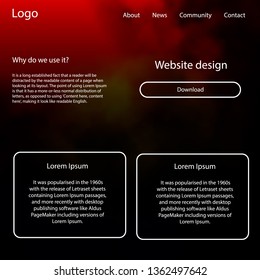 Dark Orange vector ui ux kit with space stars. Colorful ui/ux kit with header consisted of clouds & stars. Modern template for your landing page.