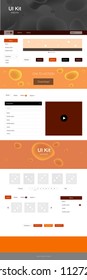 Dark Orange vector web ui kit with lamp shapes. Shining curly illustration in marble style with gradient. This template you can use for websites.