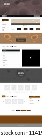 Dark Orange vector web ui kit with lamp shapes. Shining curly illustration in marble style with gradient. Modern template for your landing page.