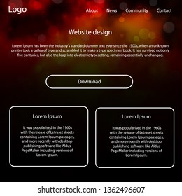 Dark Orange vector wireframe kit with galaxy stars. Colorful ui/ux kit with header consisted of clouds & stars. Simple colorful design for websites.