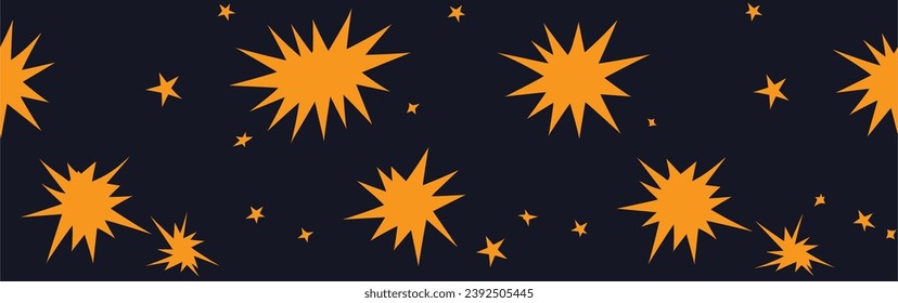 Dark Orange vertical texture with beautiful stars. Modern geometrical abstract illustration with stars. Seamless.