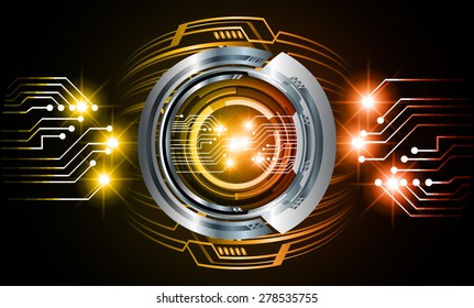 dark orange yellow color Light Abstract Technology background for computer graphic website internet and business. circuit. vector illustration. pixel. mosaic. infographics. silver. eye eyeball.