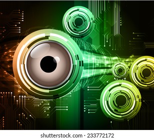 Dark orange yellow green Light Abstract Technology background for computer graphic website internet. circuit. eyes.
