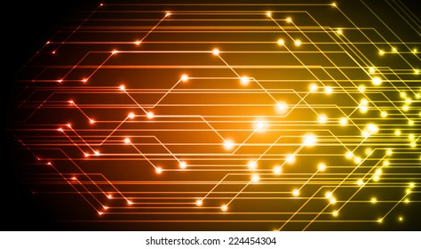 Dark orange yellow Light Abstract Technology background for computer graphic website and internet, circuit board. 