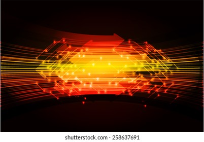 Dark orange yellow Light Abstract Technology background for computer graphic website internet. circuit board. card