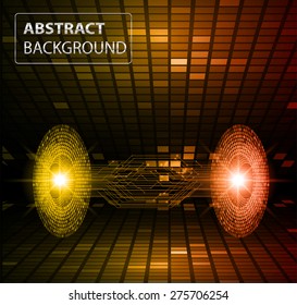dark orange yellow Light Abstract Technology background for computer graphic website internet business. circuit. text box. label. card. banner flyer magazine. Design label. Tables, mosaics, pixel.star