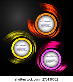 Dark orange yellow pink circle Light Abstract Technology background for computer graphic website internet  business. text box. Brochure. card. black background