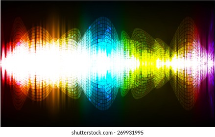 dark orange yellow purple red blue abstract digital sound wave background. Light Technology background for computer graphic website internet.