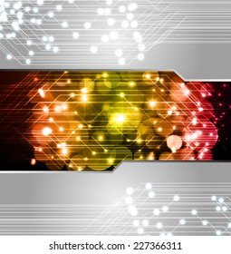 Dark orange yellow red Light Abstract Technology background for computer graphic website internet. text box. Brochure. card, Flickering Lights, abstract festive background with bokeh defocused lights
