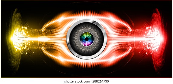 Dark orange yellow red silver Abstract light lamps background for Technology computer graphic website internet business. Vector illustration.Spot Effect. neon, Spotlights. eye. eyeball. bright. grow