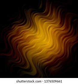 Dark Orange, Yellow vector texture with wry lines. Bright illustration with gradient circular arcs. Template for cellphones.