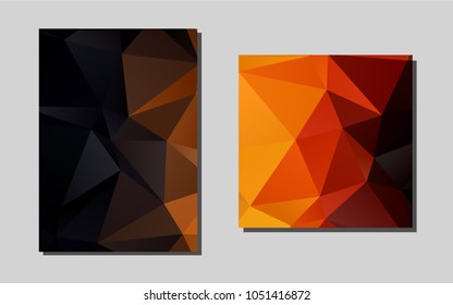 Dark Orangevector template for landing pages. Booklet with textbox on colorful abstract background. The pattern can be used for any ad, booklets.