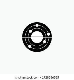 Dunkle Umlaufbahn weißer Kreis.Weltraum Mond Sterne Astronomie verdunkeln abstrakte Sonne dunkle Abstrak, Vektorgrafik, Symbol, Logo, Symbol, Zeichen, Illustration Minimalist.