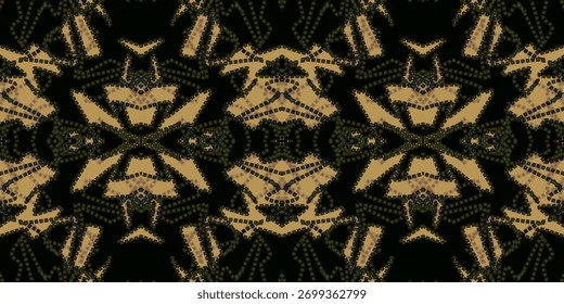 Dark Ornate Abstract seamless Pattern with Dot Texture. 

Seamless Luxury Digital Embroidery or Beading Motif. Victorian or Baroque Style Dot Mesh Pattern. 

Luxury Abstract Fabric Print 
