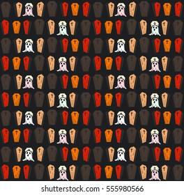 dark pattern of coffins for Halloween
