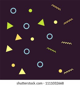 dark patterns with colorful basic shapes. Pattern of multi-colored vector illustration