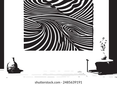 Dark Patterns. Grunge background, graphics.