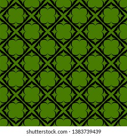 Dark patterns on green background. Seamless pattern. Abstract vector background.