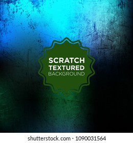 Dark Peacock Blue Grunge background with Scrateched Texture