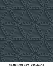 Dark perforated paper with cut out effect. Abstract 3d seamless background. Vector EPS10.