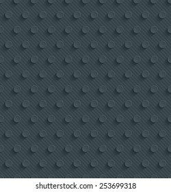 Dark perforated paper with cut out effect. Abstract 3d seamless background. Vector EPS10.