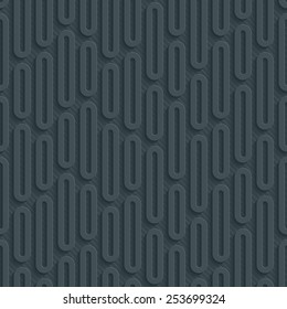 Dark perforated paper with cut out effect. Abstract 3d seamless background. Vector EPS10.