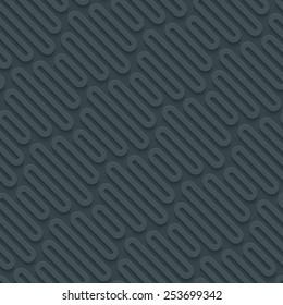 Dark perforated paper with cut out effect. Abstract 3d seamless background. Vector EPS10.