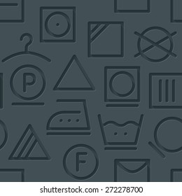 Dark perforated paper with cut out effect. 3d laundry seamless background. Vector EPS10.