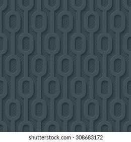 Dark perforated paper with cut out effect. Abstract 3d seamless background. Vector EPS10.
