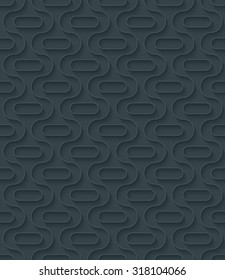 Dark perforated paper with cut out effect. Abstract 3d seamless background. Vector EPS10.