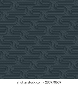 Dark perforated paper with outline extrude effect. 3d seamless background.