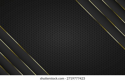 Textura perforada oscura con líneas doradas elegantes adecuadas para fondos de lujo y diseños de marca premium